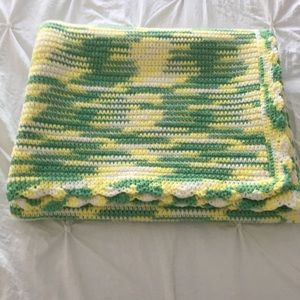 Hand crocheted baby blanket or over size throw